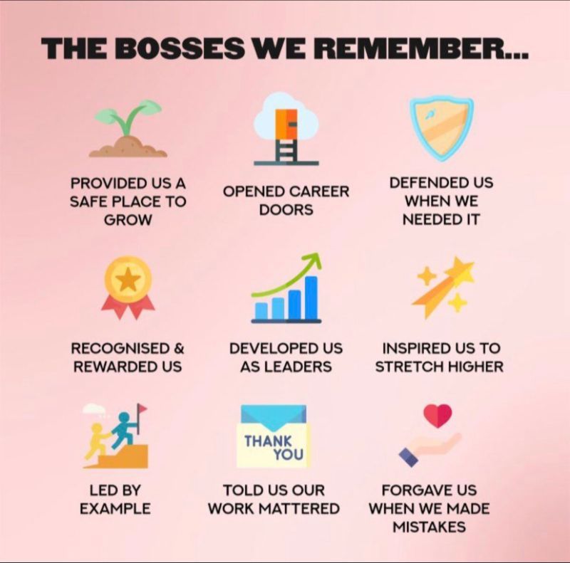 The Bosses We Remeber - Leadership - Inspiration - Growth -Success