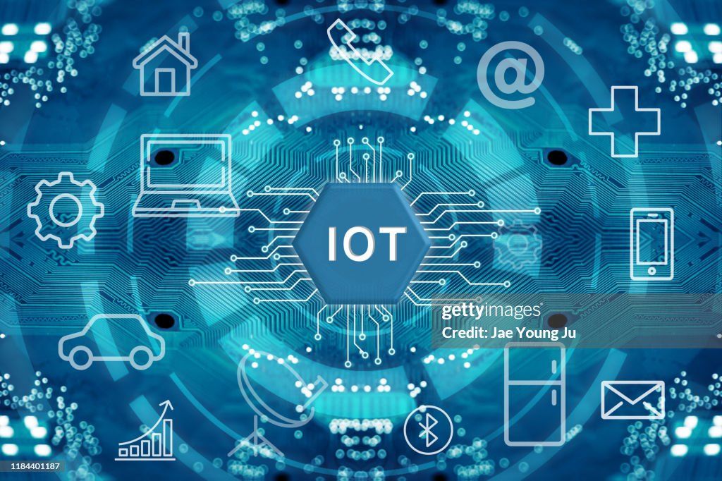 Internet of things, wireless communication network, abstract image visual